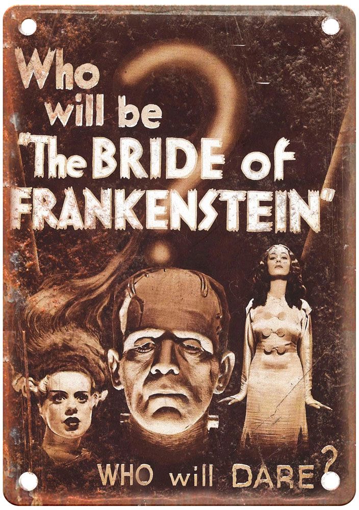 Bride Of Frankenstein H Vintage Movie Poster Old Retro Look Metal Sign