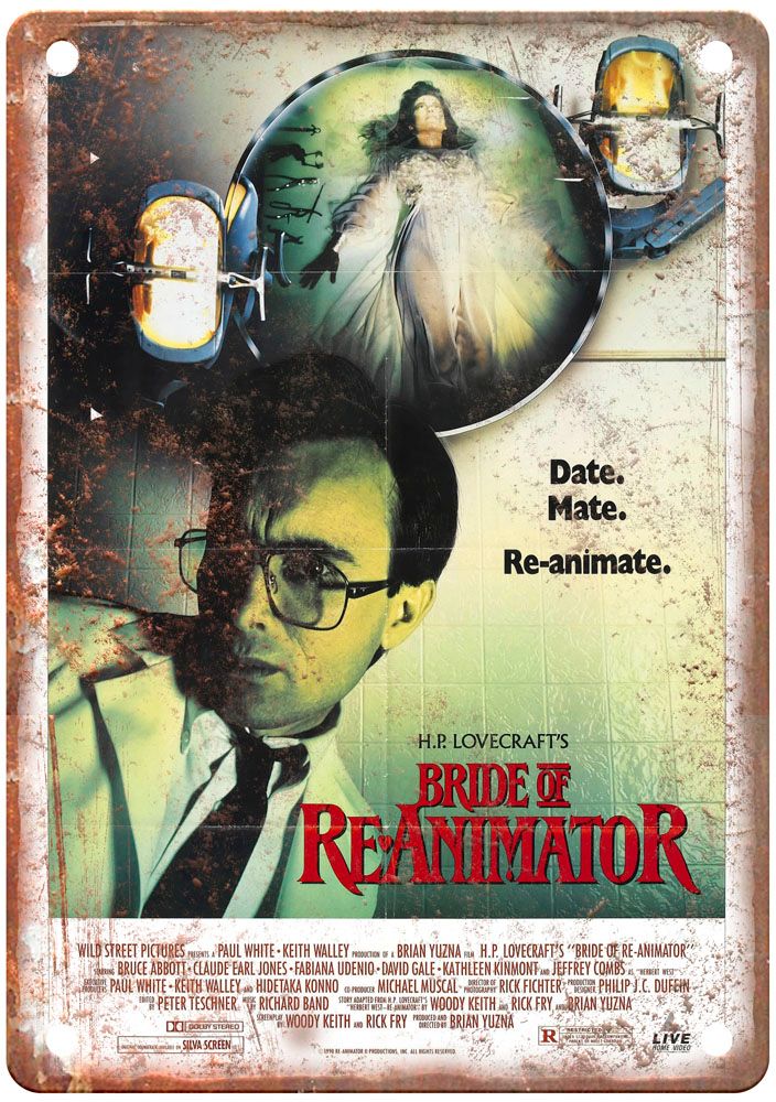 Bride Of Re Animator Vintage Movie Poster Old Retro Look Metal Sign