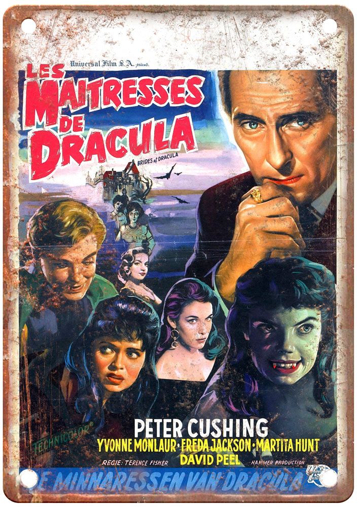 Brides Of Dracula Vintage Movie Poster Old Retro Look Metal Sign