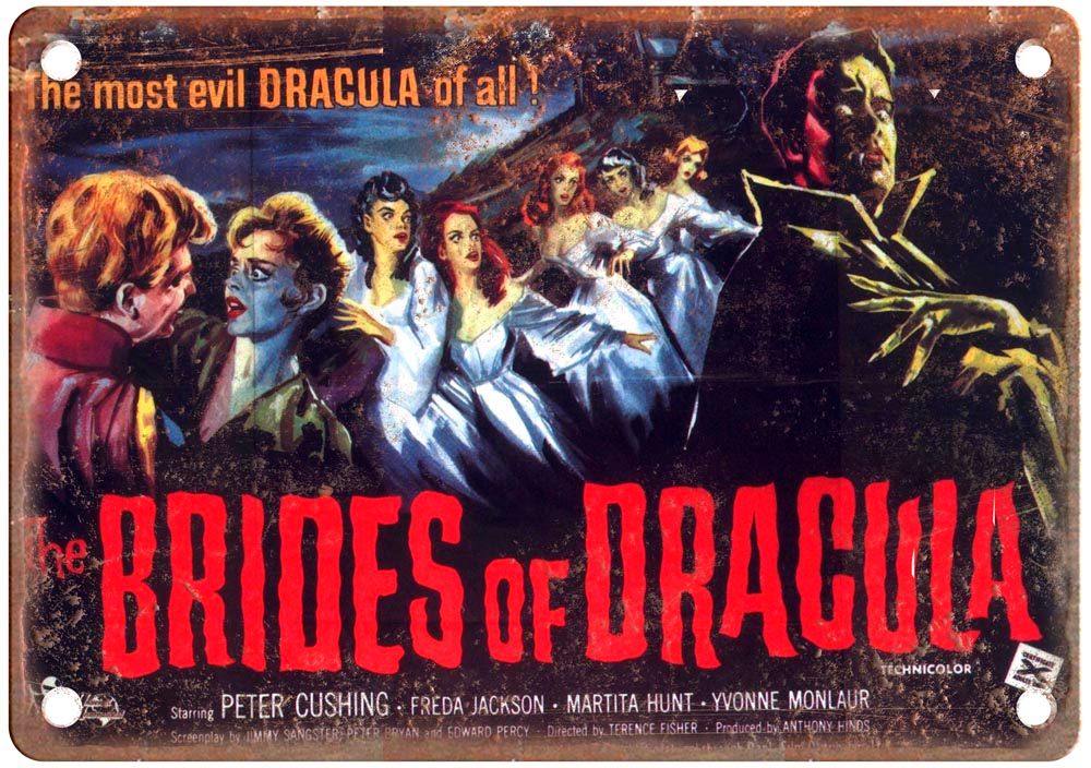 Brides Of Dracula Vintage Movie Poster Old Retro Look Metal Sign