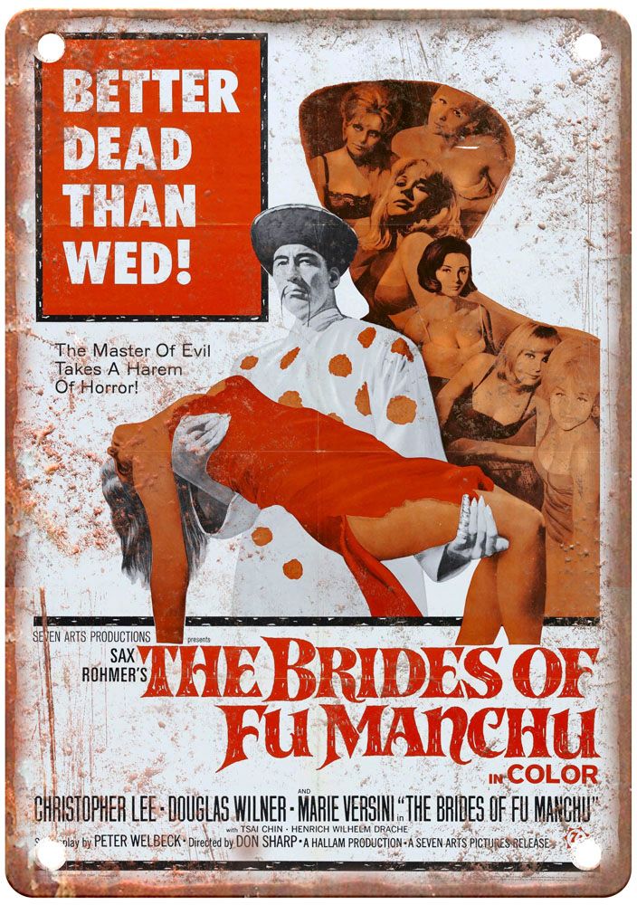 Brides Of Fu Manchu Vintage Movie Poster Old Retro Look Metal Sign