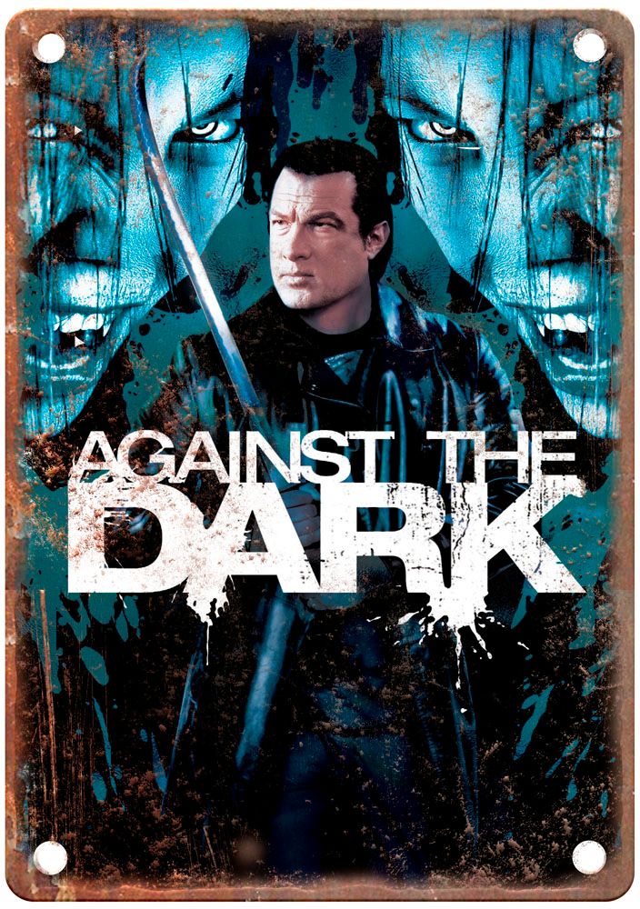 Against The Dark Vintage Movie Poster Old Retro Look Metal Sign