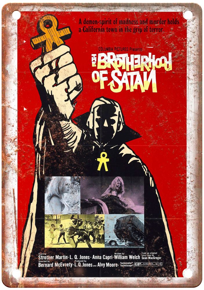 Brotherhood Of Satan Vintage Movie Poster Old Retro Look Metal Sign