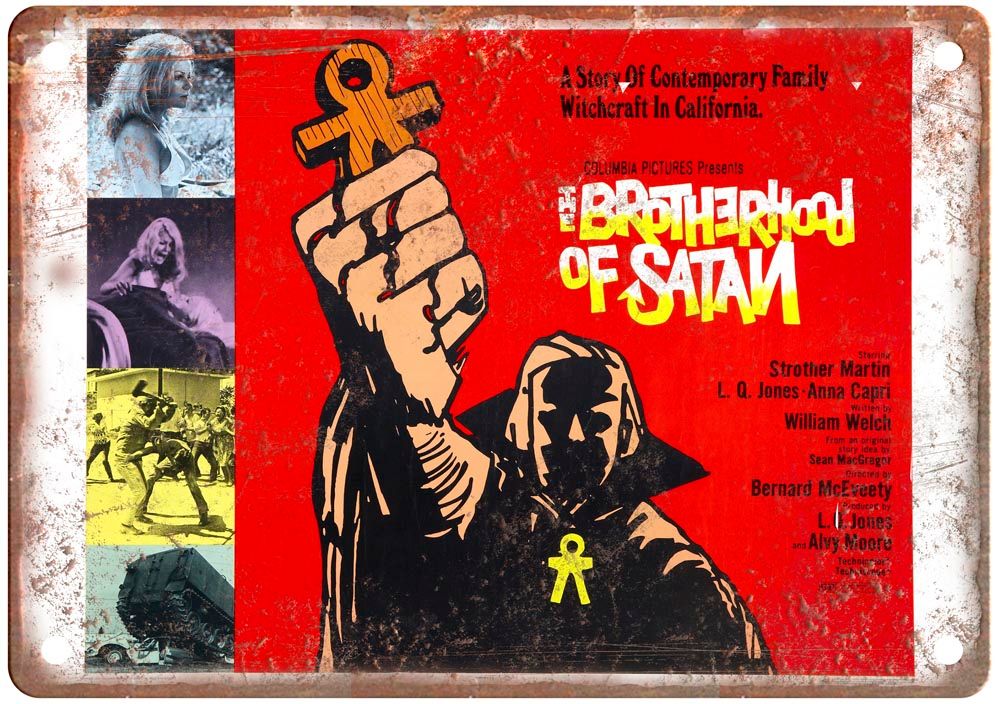 Brotherhood Of Satan Vintage Movie Poster Old Retro Look Metal Sign