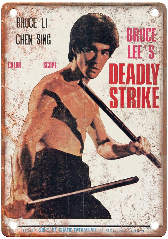 Bruce Lees Deadly Strike Vintage Movie Poster Old Retro Look Metal Sign