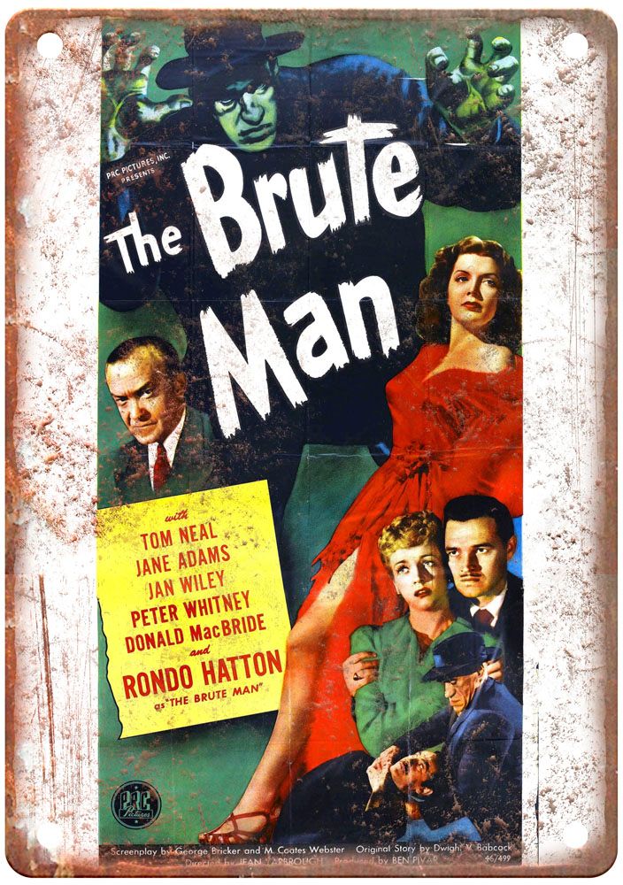 Brute Man Vintage Movie Poster Old Retro Look Metal Sign