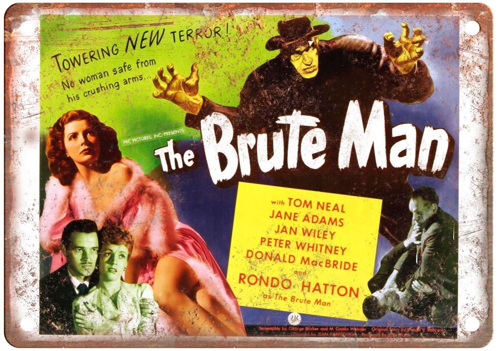 Brute Man Vintage Movie Poster Old Retro Look Metal Sign