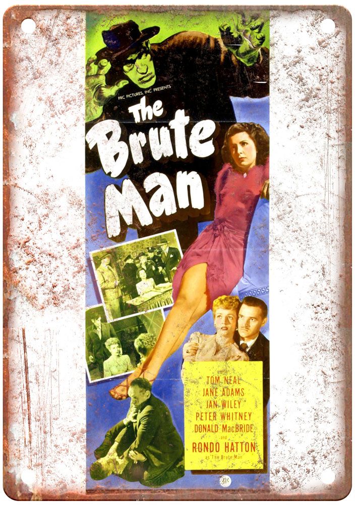 Brute Man Vintage Movie Poster Old Retro Look Metal Sign