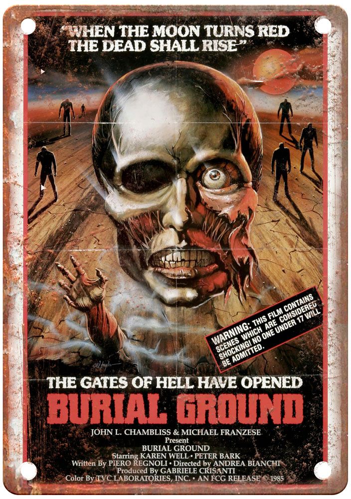 Burial Ground Vintage Movie Poster Old Retro Look Metal Sign