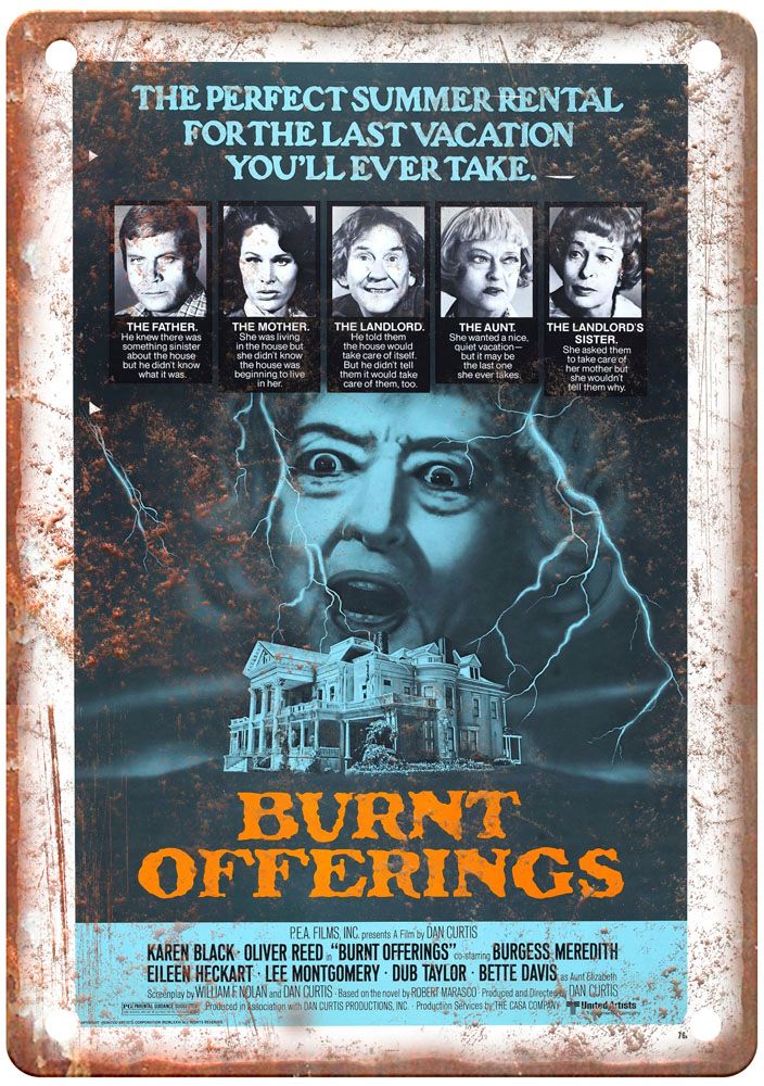 Burnt Offerings Vintage Movie Poster Old Retro Look Metal Sign