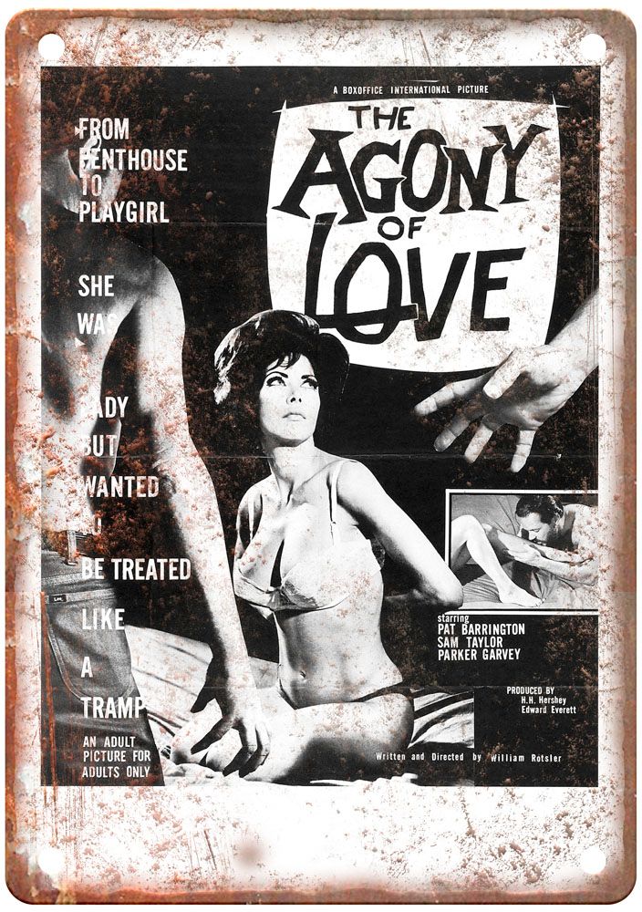 Agony Of Love Vintage Movie Poster Old Retro Look Metal Sign