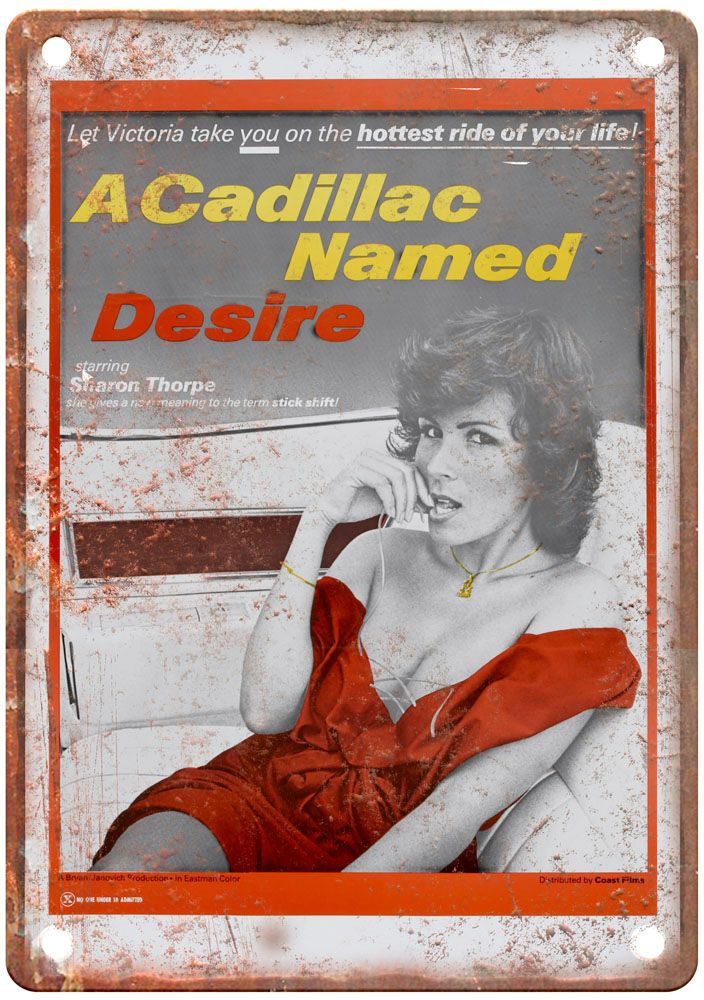 Cadillac Named Desire Vintage Movie Poster Old Retro Look Metal Sign