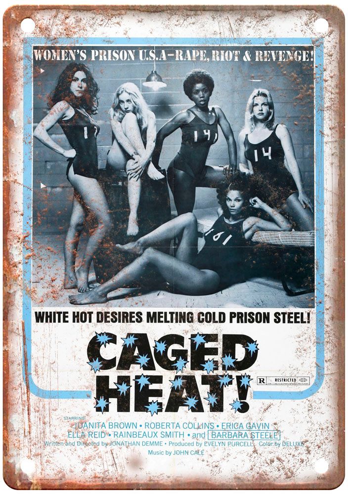 Caged Heat Vintage Movie Poster Old Retro Look Metal Sign