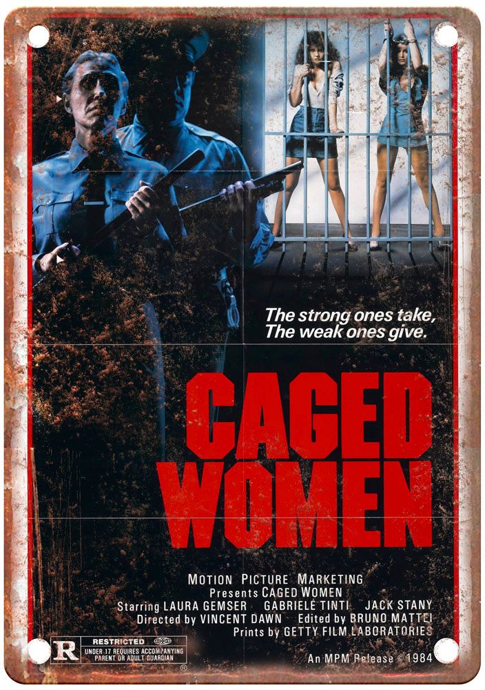 Caged Women Vintage Movie Poster Old Retro Look Metal Sign