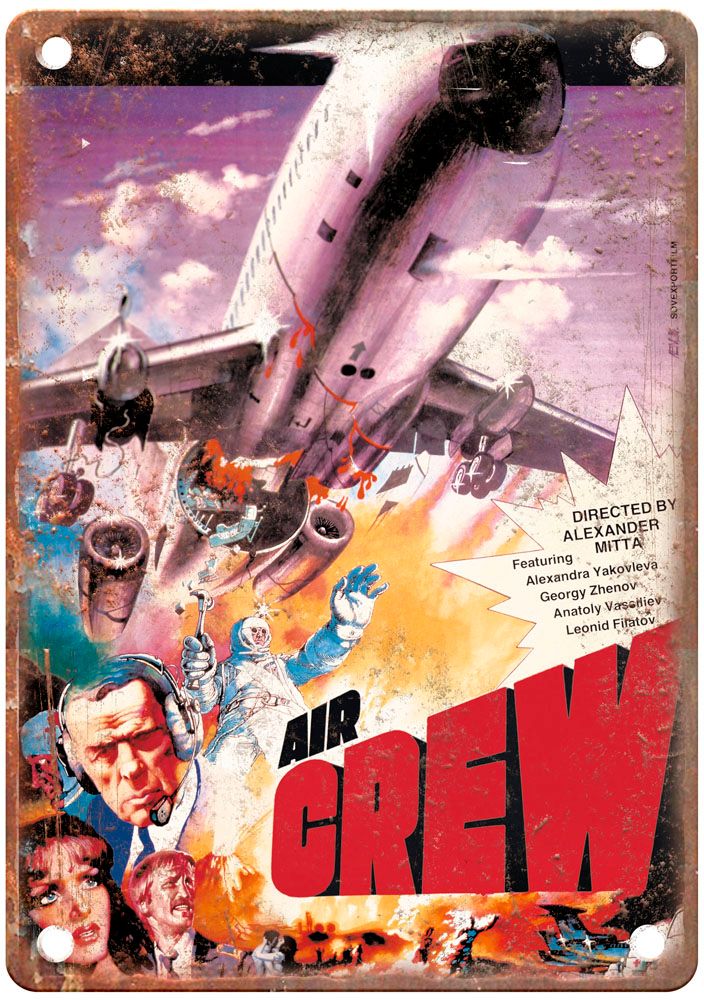 Air Crew Vintage Movie Poster Old Retro Look Metal Sign