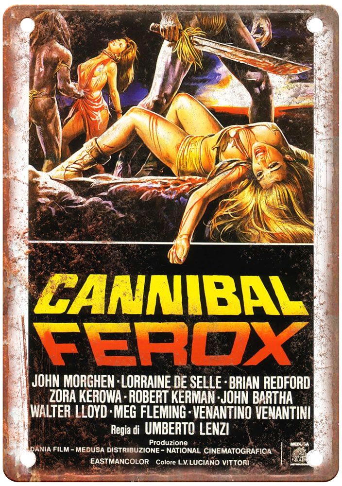 Cannibal Ferox Vintage Movie Poster Old Retro Look Metal Sign