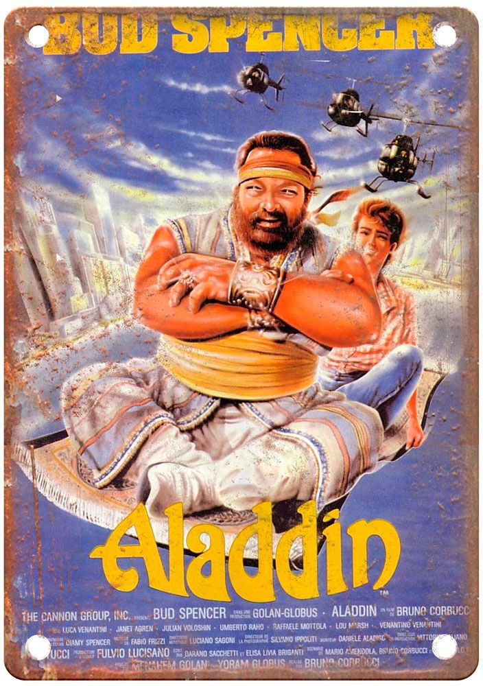 Aladdin 1986 Vintage Movie Poster Old Retro Look Metal Sign