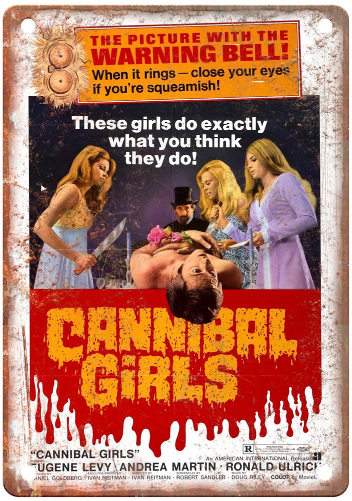 Cannibal Girls Vintage Movie Poster Old Retro Look Metal Sign