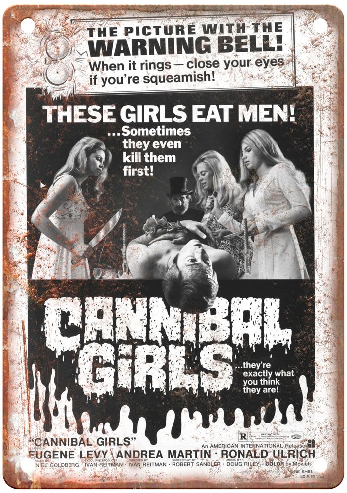 Cannibal Girls Vintage Movie Poster Old Retro Look Metal Sign