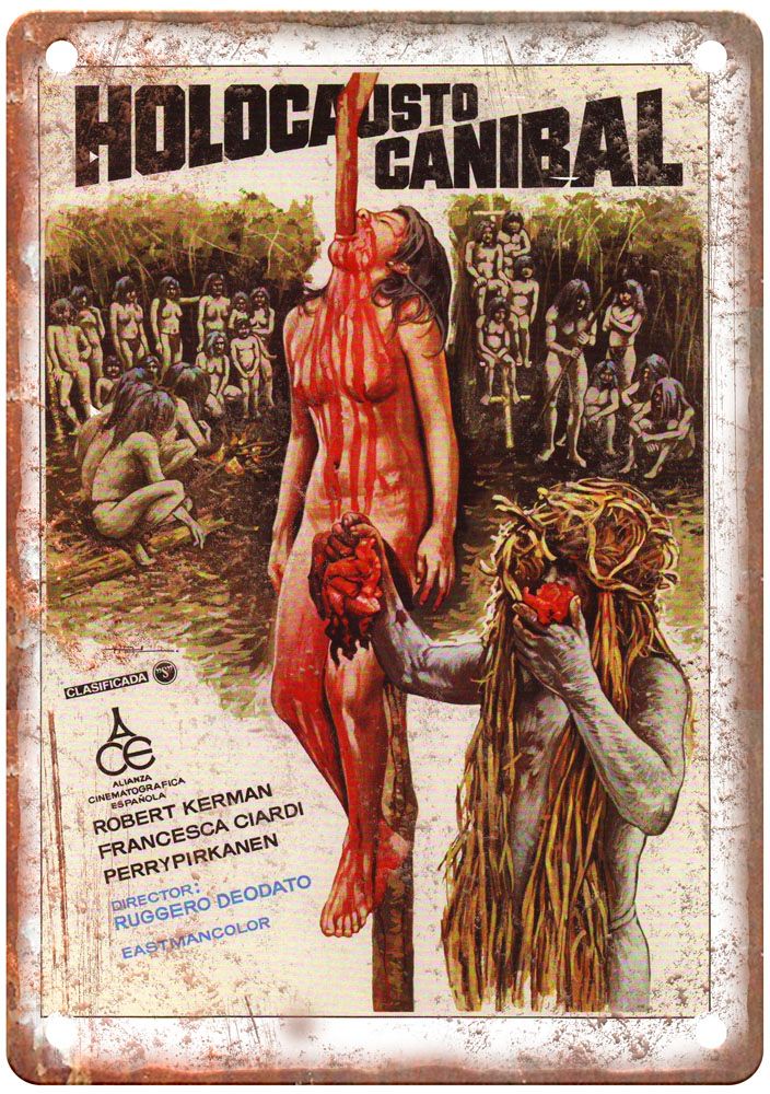 Cannibal Holocaust Vintage Movie Poster Old Retro Look Metal Sign