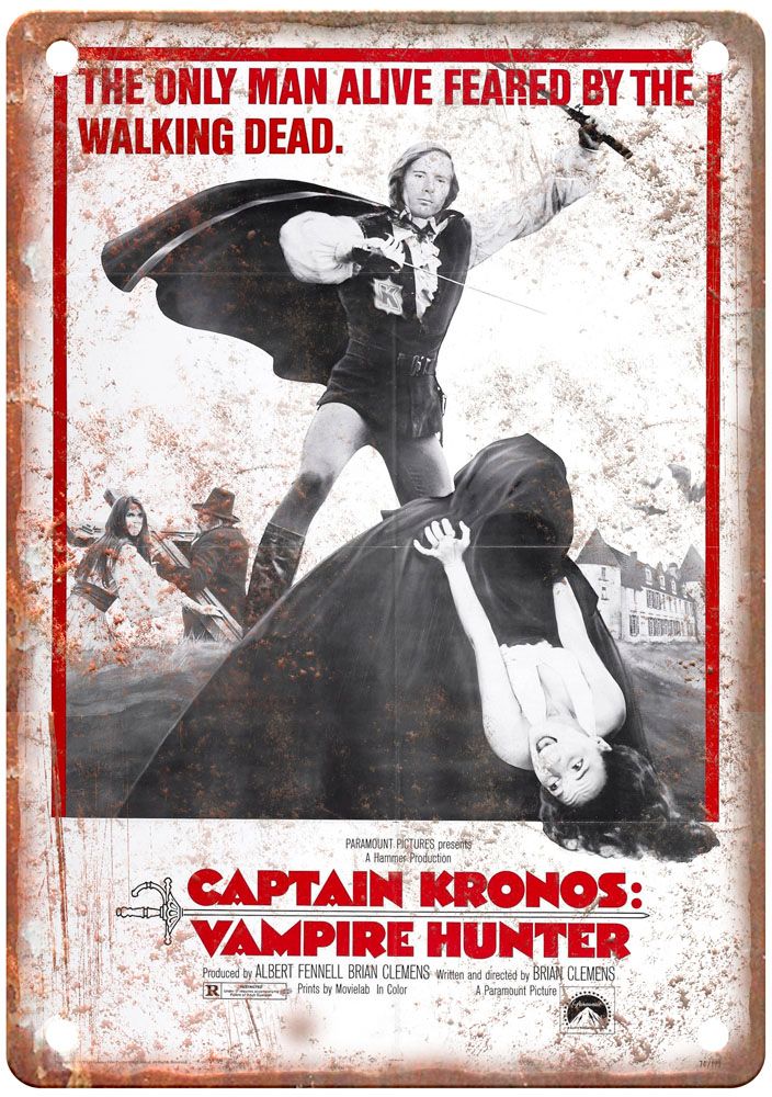 Captain Kronos Vintage Movie Poster Old Retro Look Metal Sign