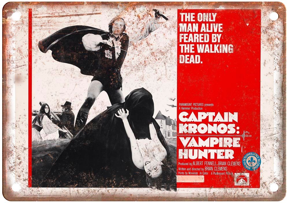 Captain Kronos Vintage Movie Poster Old Retro Look Metal Sign