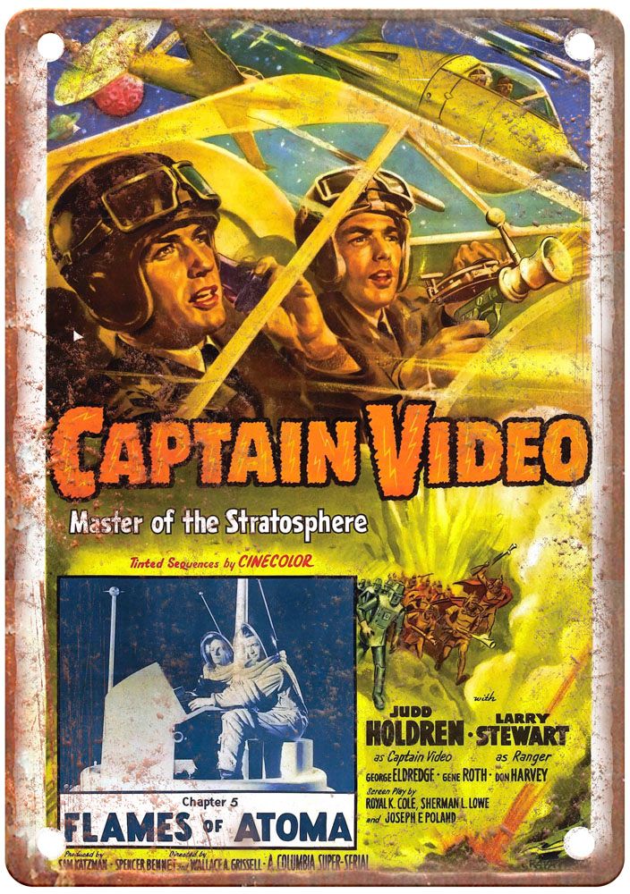 Captain Video Vintage Movie Poster Old Retro Look Metal Sign