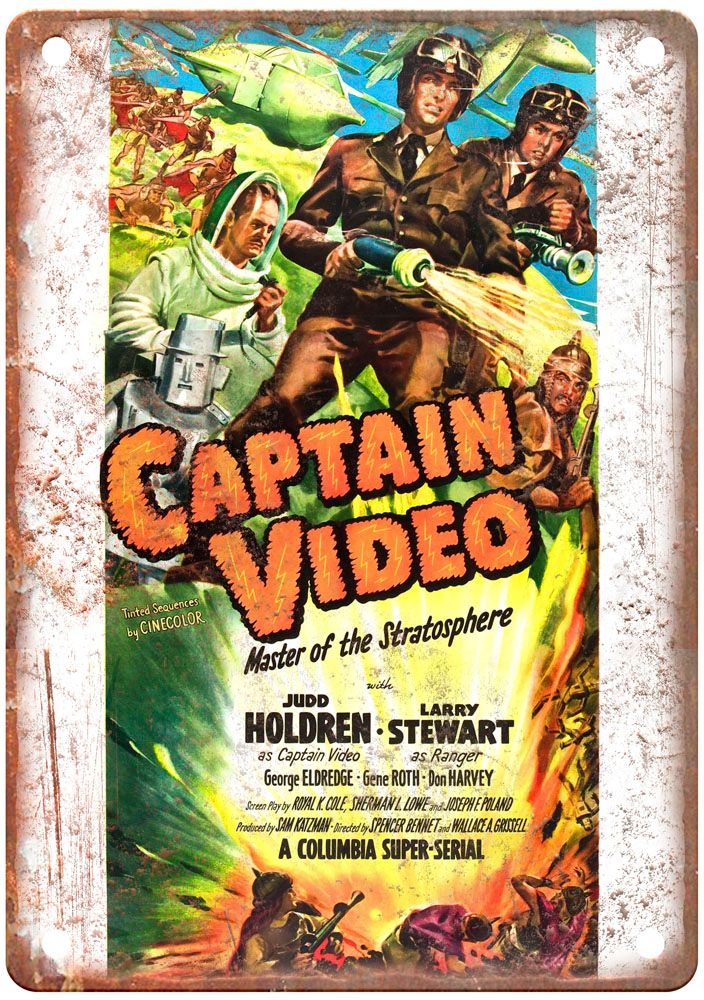 Captain Video Vintage Movie Poster Old Retro Look Metal Sign