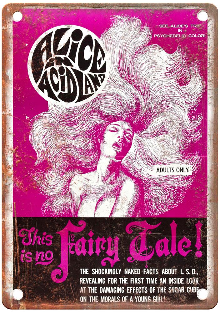 Alice In Acidland Vintage Movie Poster Old Retro Look Metal Sign