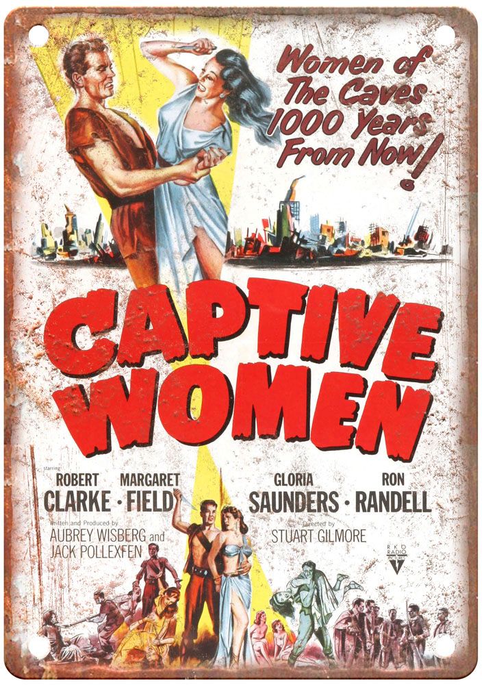 Captive Women 1952 Vintage Movie Poster Old Retro Look Metal Sign