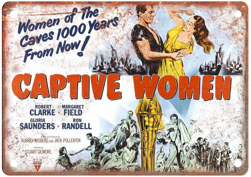 Captive Women 1952 Vintage Movie Poster Old Retro Look Metal Sign