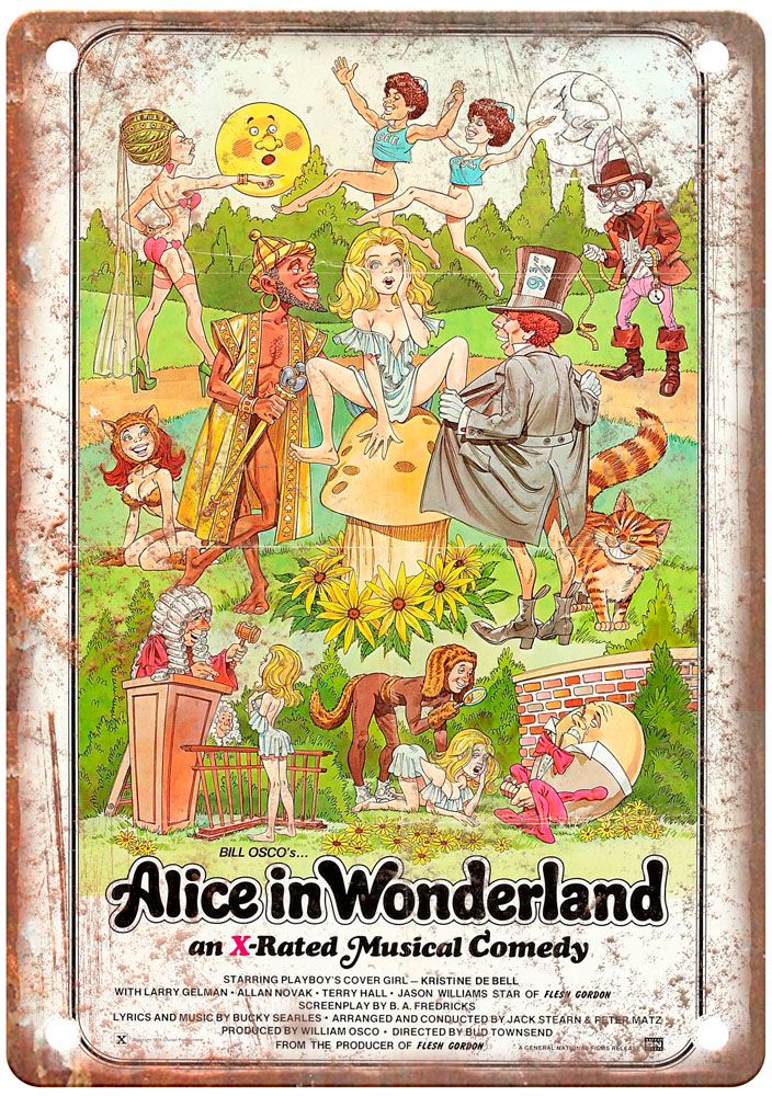 Alice In Wonderland Vintage Movie Poster Old Retro Look Metal Sign