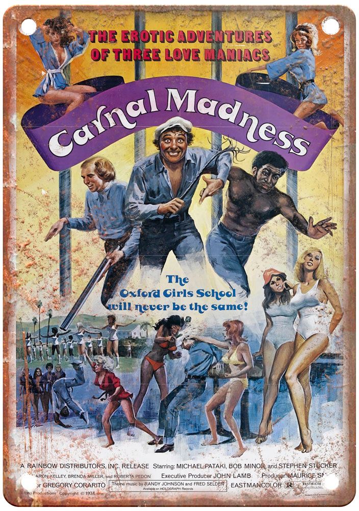 Carnal Madness Vintage Movie Poster Old Retro Look Metal Sign