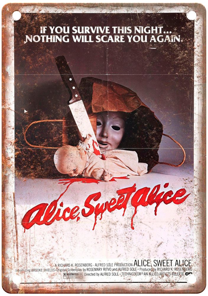 Alice Sweet Alice Vintage Movie Poster Old Retro Look Metal Sign