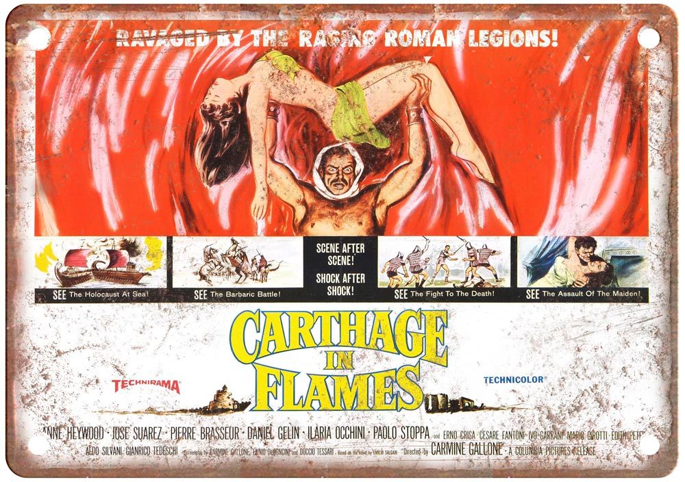 Carthage In Flames Vintage Movie Poster Old Retro Look Metal Sign