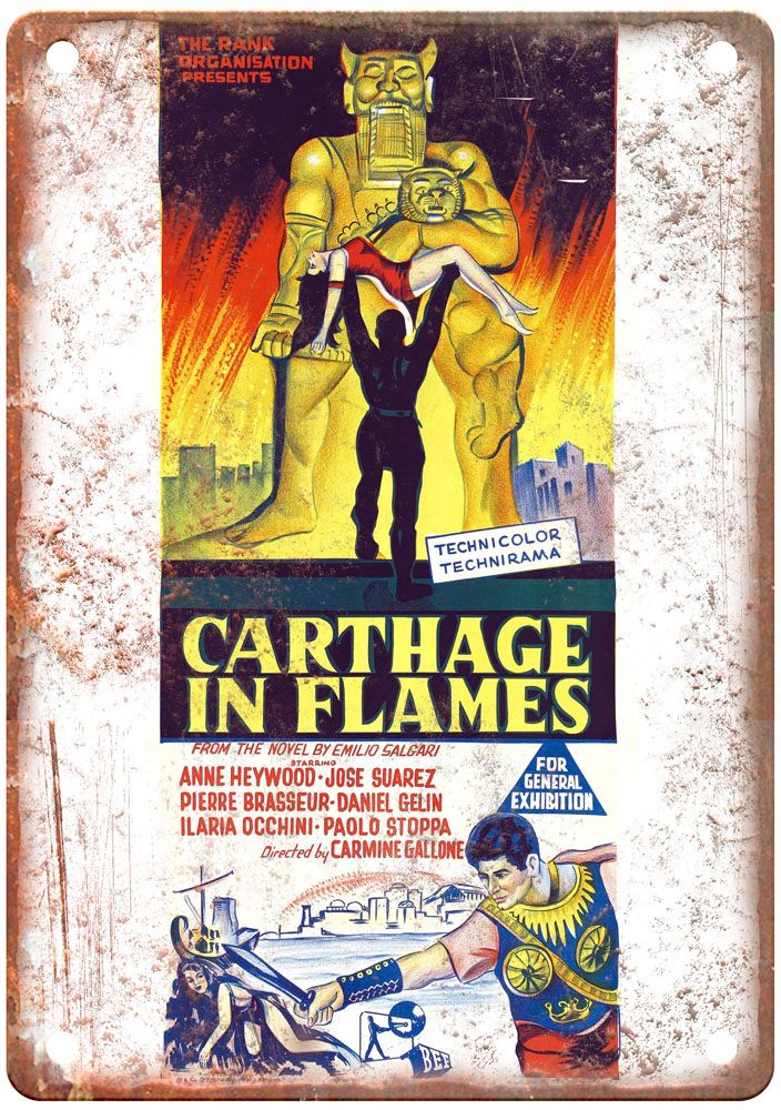 Carthage In Flames Vintage Movie Poster Old Retro Look Metal Sign