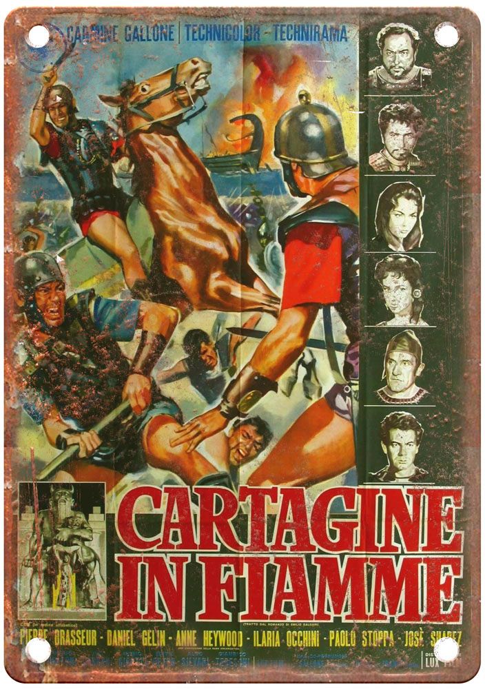 Carthage In Flames Vintage Movie Poster Old Retro Look Metal Sign