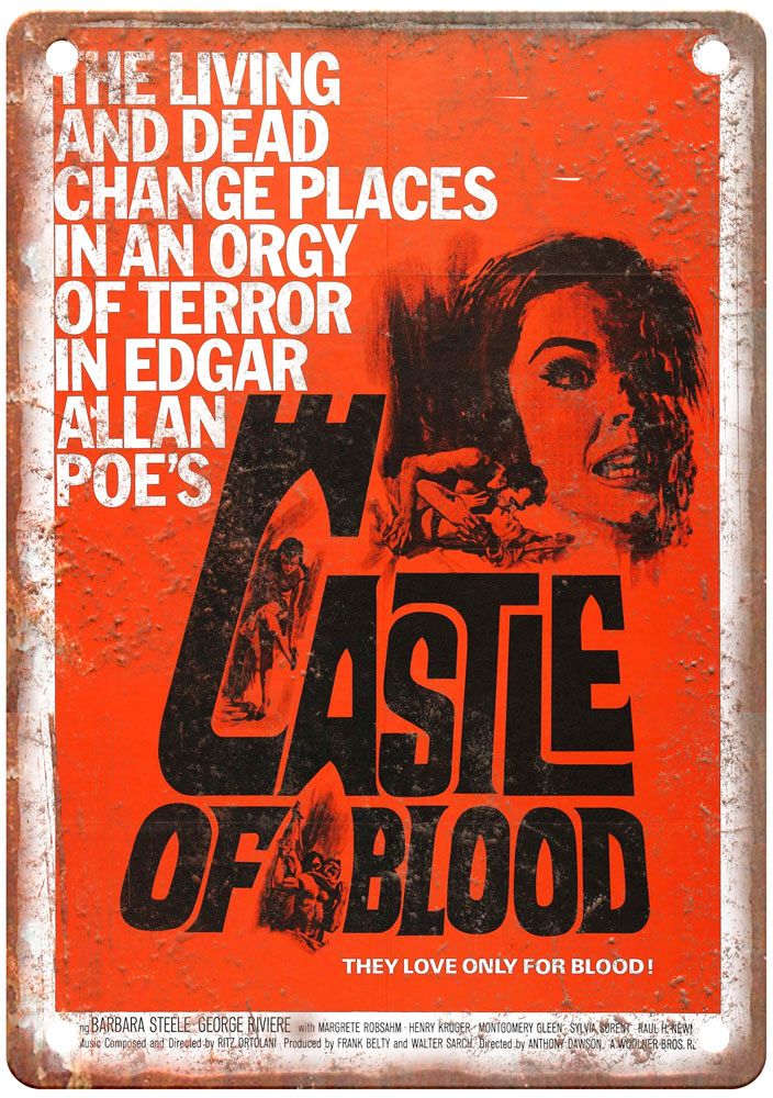 Castle Of Blood Vintage Movie Poster Old Retro Look Metal Sign