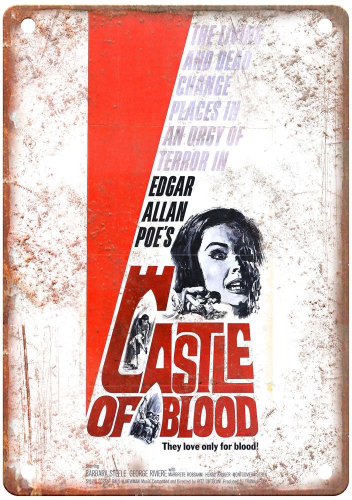 Castle Of Blood Vintage Movie Poster Old Retro Look Metal Sign