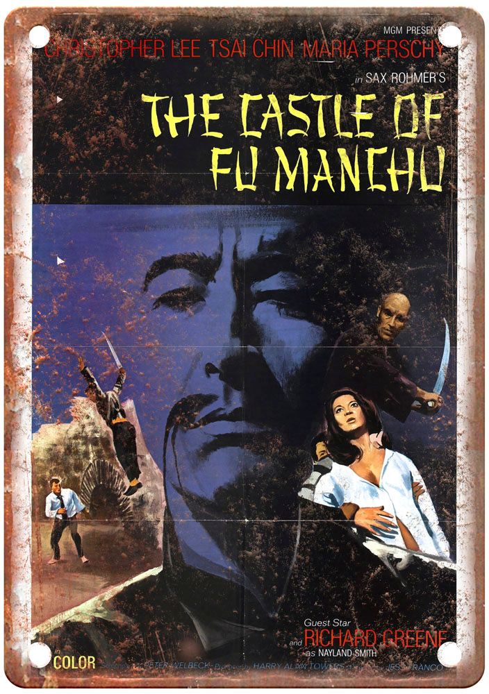 Castle Of Fu Manchu Vintage Movie Poster Old Retro Look Metal Sign