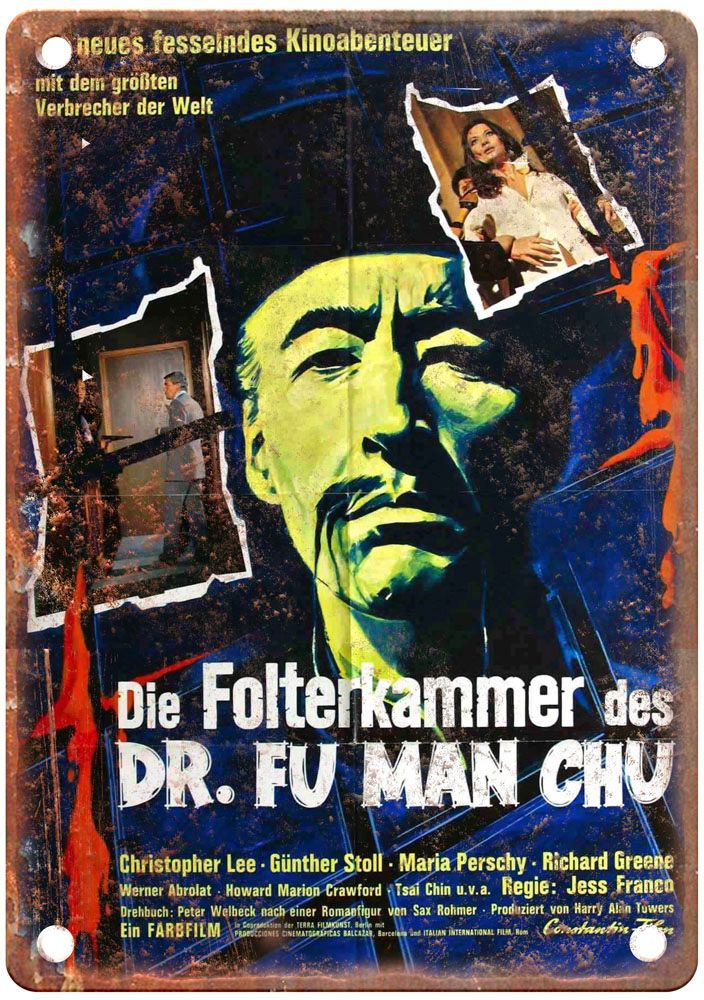 Castle Of Fu Manchu Vintage Movie Poster Old Retro Look Metal Sign