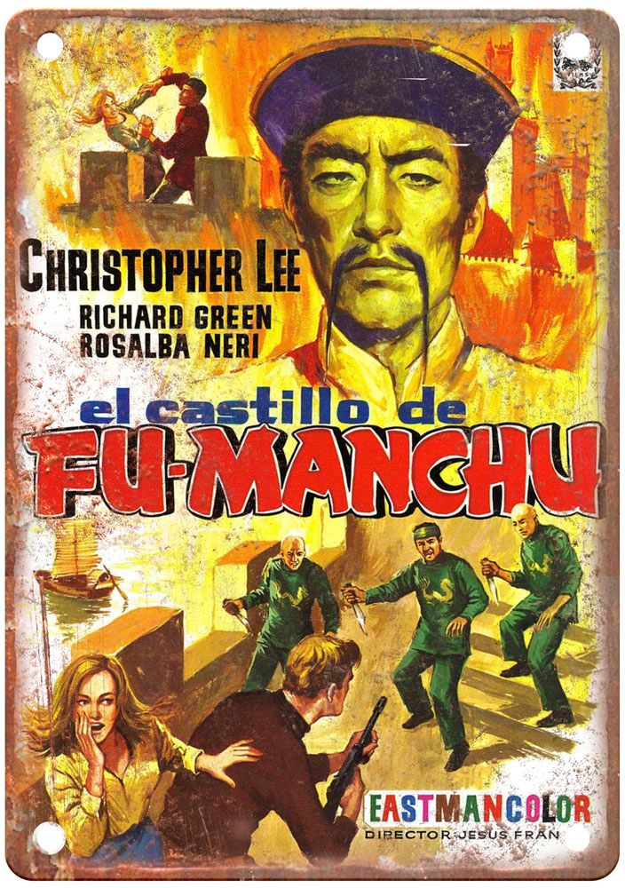 Castle Of Fu Manchu Vintage Movie Poster Old Retro Look Metal Sign