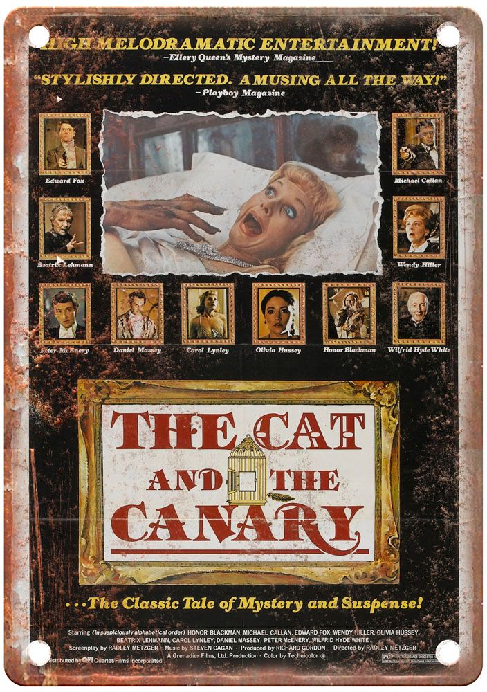 Cat And Canary 1978 Vintage Movie Poster Old Retro Look Metal Sign