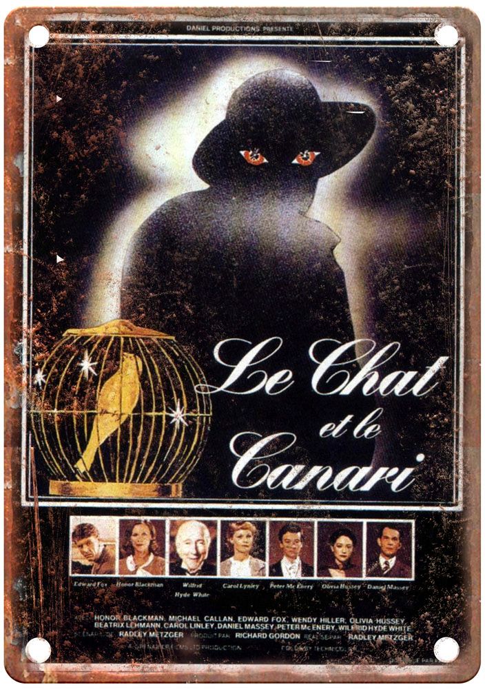 Cat And Canary 1978 Vintage Movie Poster Old Retro Look Metal Sign