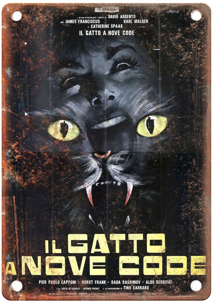 Cat O Nine Tails Vintage Movie Poster Old Retro Look Metal Sign