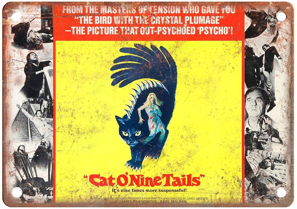 Cat O Nine Tails Vintage Movie Poster Old Retro Look Metal Sign