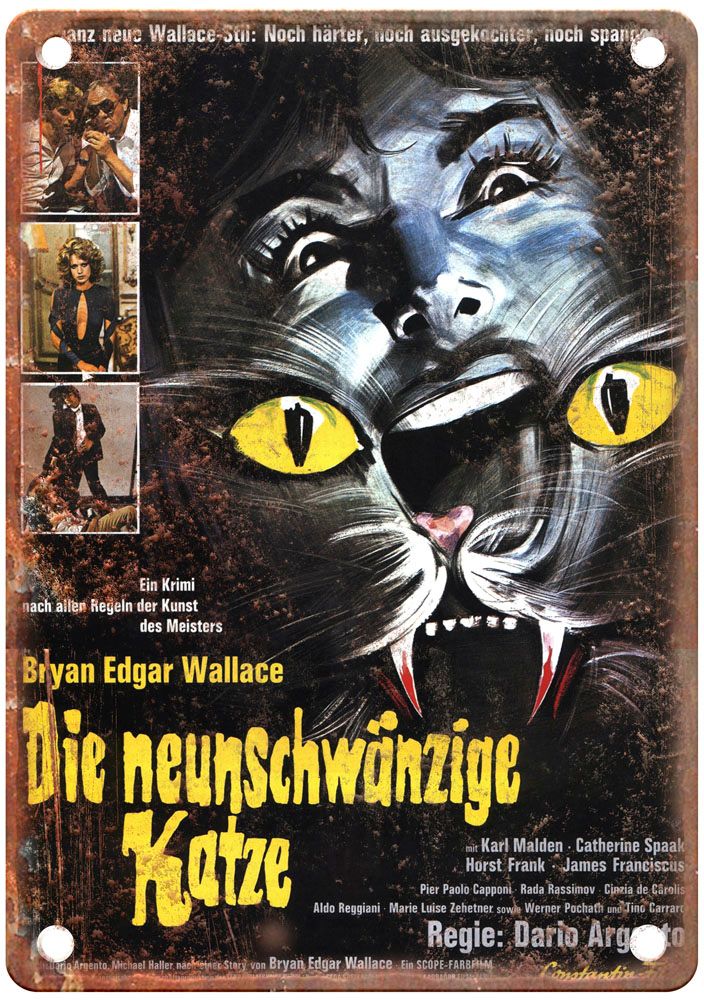 Cat O Nine Tails Vintage Movie Poster Old Retro Look Metal Sign