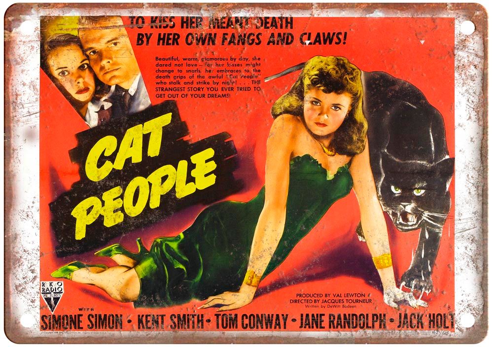 Cat People Vintage Movie Poster Old Retro Look Metal Sign