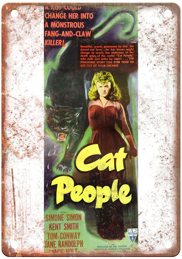 Cat People Vintage Movie Poster Old Retro Look Metal Sign