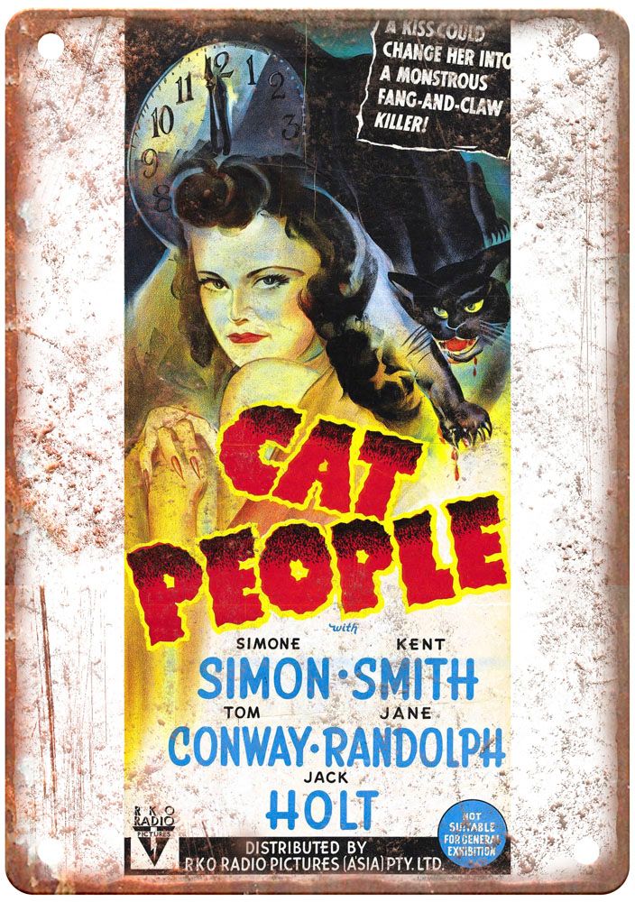 Cat People Vintage Movie Poster Old Retro Look Metal Sign